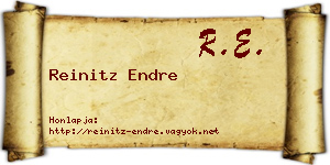 Reinitz Endre névjegykártya